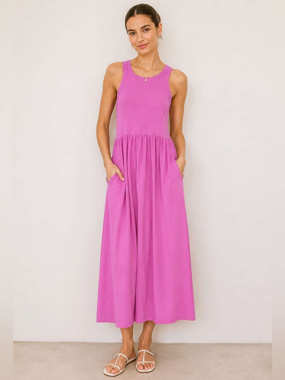 Mango Pink Sleeveless Maxi Dress